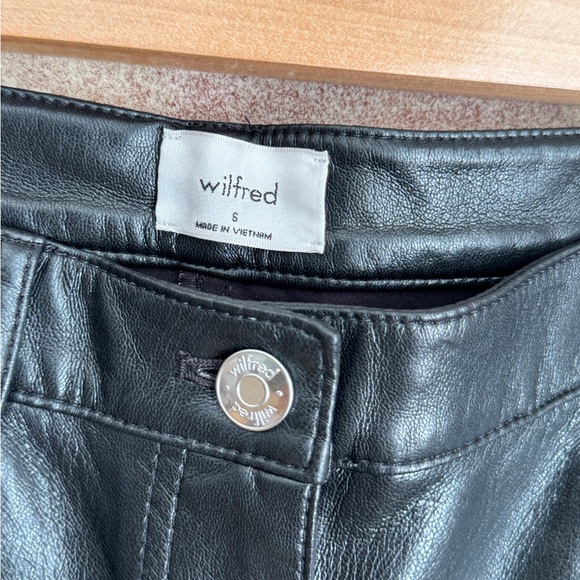 Aritzia Wilfred Melina Black Vegan Leather High Rise Pants - Picture 5 of 11